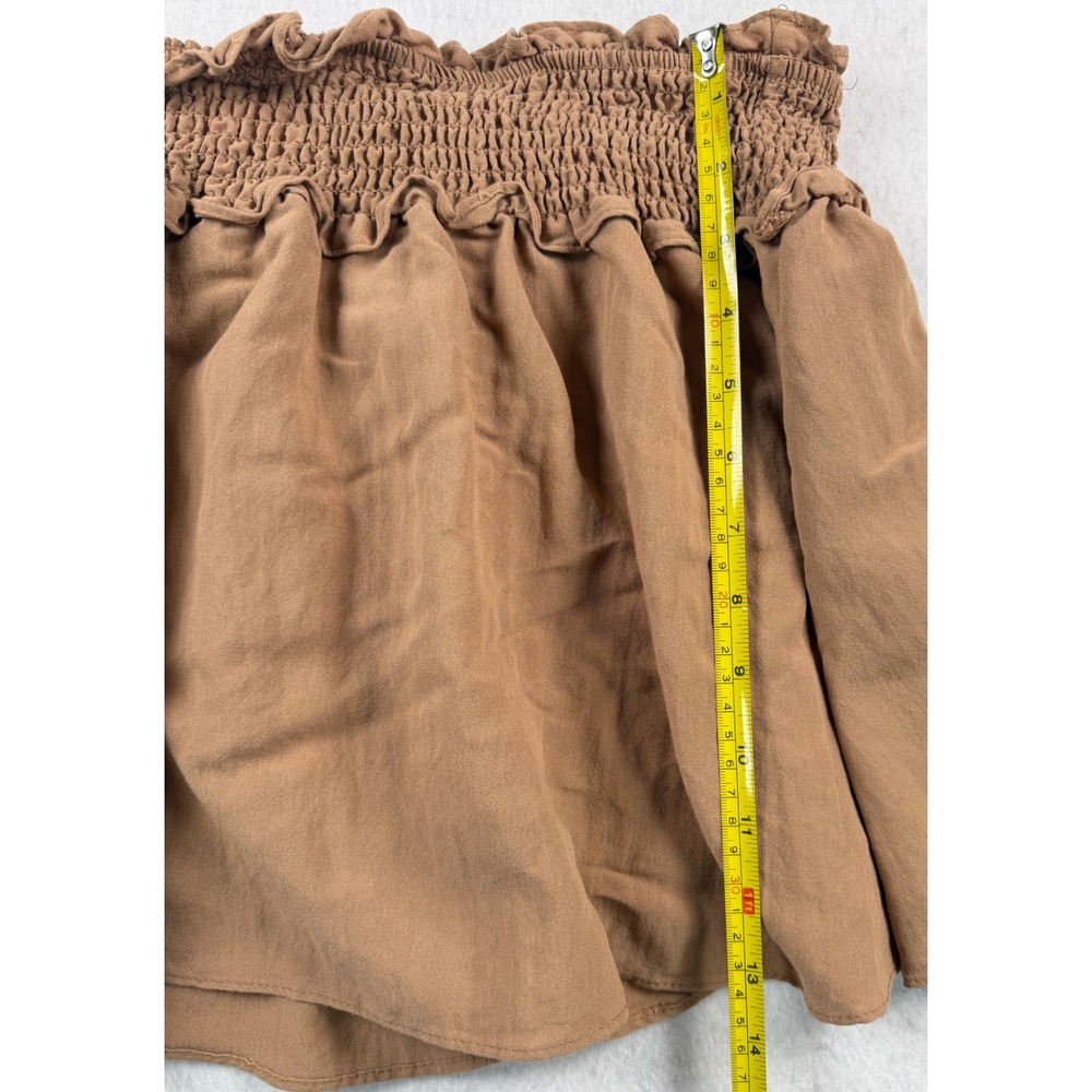 Blu Pepper Brown Smocked Ruffle Flowy Skort CR1695-B Medium - Picture 7 of 9